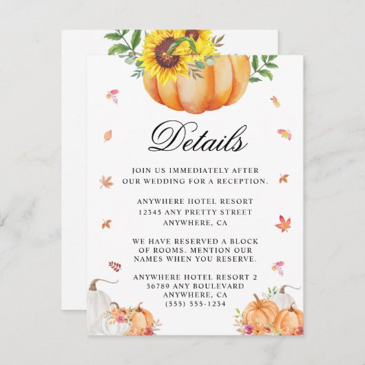 水色カボチャ結婚のエンクロージャカード エンクロージャーカード (正面/裏面)