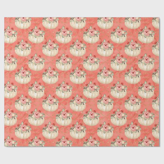 水色カボチャ赤ちゃんシャワー誕生日の好意 ラッピングペーパー (フラット)