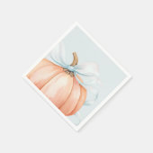 水色カボチャ青い弓ベビーシャワー スタンダードカクテルナプキン (角)