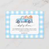 水色カボチャ青トラック – ディスプレイシャワー エンクロージャーカード (正面)