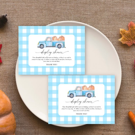 水色カボチャ青トラック – ディスプレイシャワー エンクロージャーカード