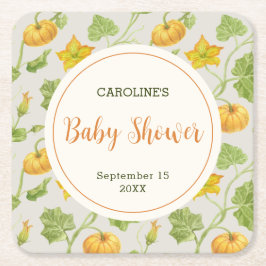 水色カボチャ スクエアペーパーコースター