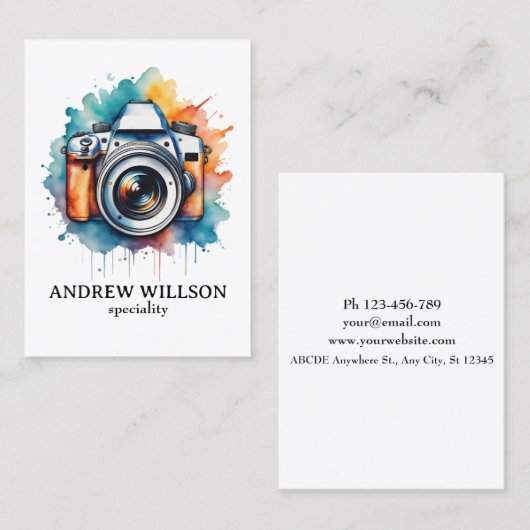 水色カメラ撮影者 名刺 (正面/裏面)