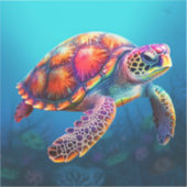 水色カメ シール (正面)