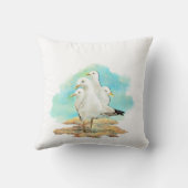 水色カモメの家族鳥 クッション (裏面)