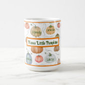 水色カラフルつる植物カボチャのパッチ コーヒーマグカップ (中央)