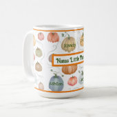 水色カラフルつる植物カボチャのパッチ コーヒーマグカップ (正面左)