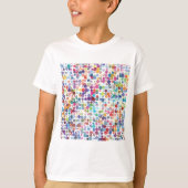 水色カラフルドットパターン Tシャツ (正面)