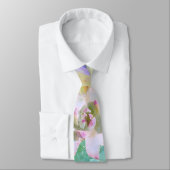 水色カラフル多肉類 ネクタイ (タイ)