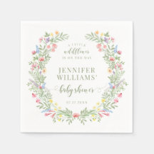 水色カラフル小さな野花の赤ちゃんシャワー