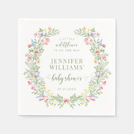 水色カラフル小さな野花の赤ちゃんシャワー スタンダードカクテルナプキン