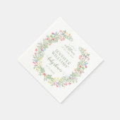 水色カラフル小さな野花の赤ちゃんシャワー スタンダードカクテルナプキン (角)