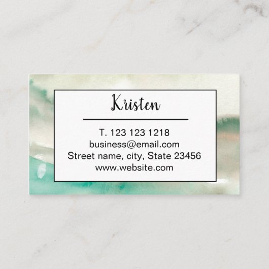 水色カラフル抽象芸術トレンディー書き込み装置 名刺 (裏面)
