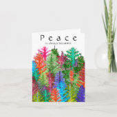 水色カラフル松の木グリーティングカード カード (正面)