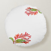 水色カラフル熱帯鳥 ラウンドクッション (裏面)