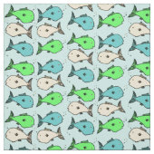 水色カラフル背景の魚の模様 ファブリック (見本)