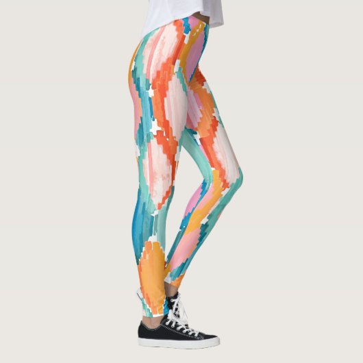 水色カラフル背景 レギンス (右)