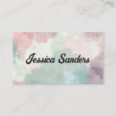 水色カラフル背景 名刺 (正面)