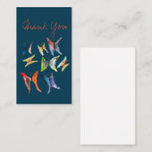 水色カラフル蝶ノートカード ノートカード (正面/裏面)