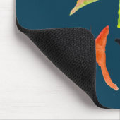 水色カラフル蝶マウスのパッド マウスパッド (コーナー)