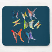 水色カラフル蝶マウスのパッド マウスパッド (正面)