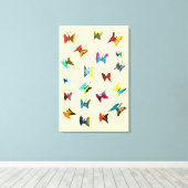 水色カラフル蝶 キャンバスプリント (インサイチュ (ウッドフロア))