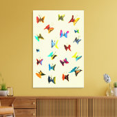 水色カラフル蝶 キャンバスプリント (インサイチュ (リビング))