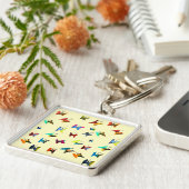 水色カラフル蝶 キーホルダー (側面)