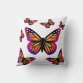 水色カラフル蝶 クッション (裏面)