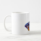 水色カラフル蝶 コーヒーマグカップ (左)