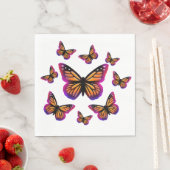 水色カラフル蝶 スタンダードランチョンナプキン (インサイチュ)