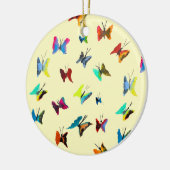 水色カラフル蝶 セラミックオーナメント (左)