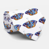 水色カラフル蝶 ネクタイ (ロール)