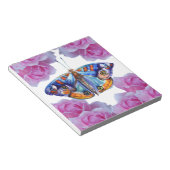 水色カラフル蝶 ノートパッド (アングル)