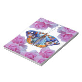水色カラフル蝶 ノートパッド (回転)