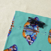 水色カラフル蝶 ビーチタオル (インサイチュ)