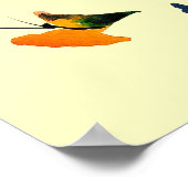 水色カラフル蝶 ポスター (角)