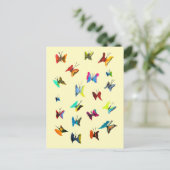 水色カラフル蝶 ポストカード (スタンド正面)