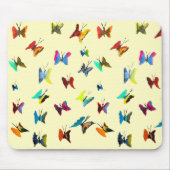 水色カラフル蝶 マウスパッド (正面)