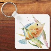 水色カラフル魚、休暇レンタルキーチェーン キーホルダー (正面)