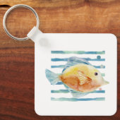 水色カラフル魚、沿岸ビーチレンタル キーホルダー (正面)