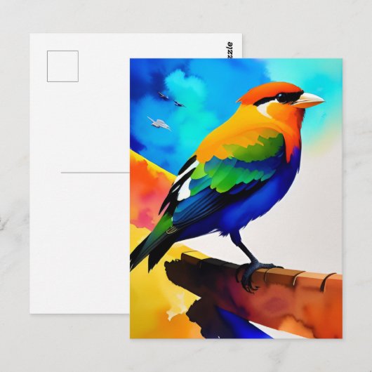 水色カラフル ポストカード (正面/裏面)