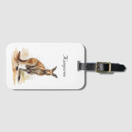 水色カンガルーのカスタマイズ可能 ラゲッジタグ