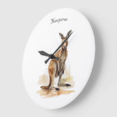 水色カンガルーのカスタマイズ可能 ラージ壁時計 (傾斜)
