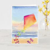 水色カ芸術的イトカスタマイズカード カード (黄色い花)