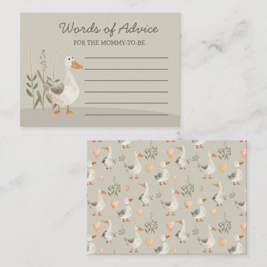 水色ガチョウの言葉のアドバイス – エンクロージャカード エンクロージャーカード (正面/裏面)