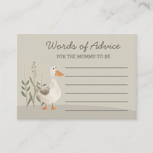水色ガチョウの言葉のアドバイス – エンクロージャカード エンクロージャーカード (正面)