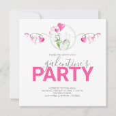 水色ガランチン誕生日招待状オンライン (正面)