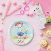 水色ガールオルトスターベビーシャワーファーム ペーパープレート (パーティー)