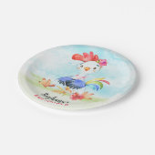 水色ガールオルトスターベビーシャワーファーム ペーパープレート (アングル)